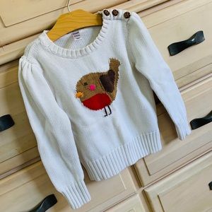 Bird sweater with button detail